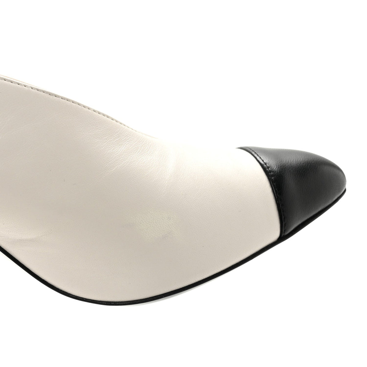 Lambskin Slingback Pumps 36.5 White Black