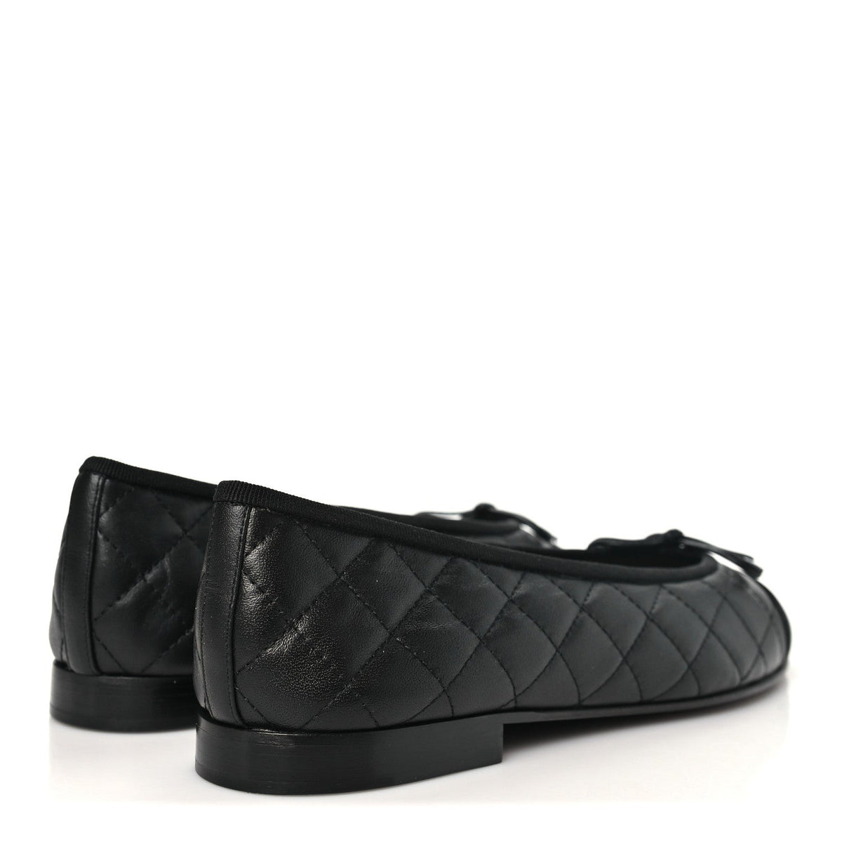 Calfskin Quilted CC Cap Toe Ballerina Flats 40 Black