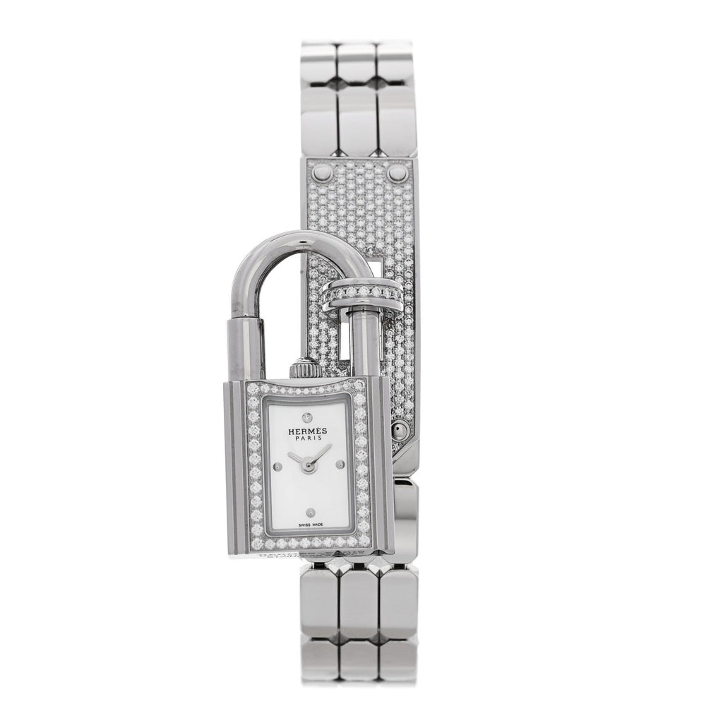 Stainless Steel Diamond Pave 16mm Kelly Quartz Watch
