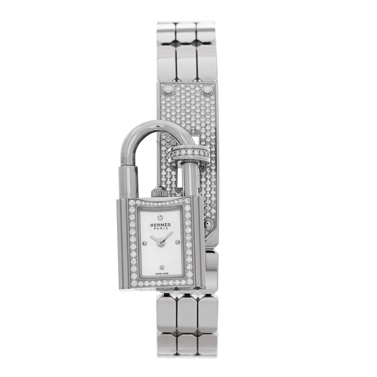 Stainless Steel Diamond Pave 16mm Kelly Quartz Watch