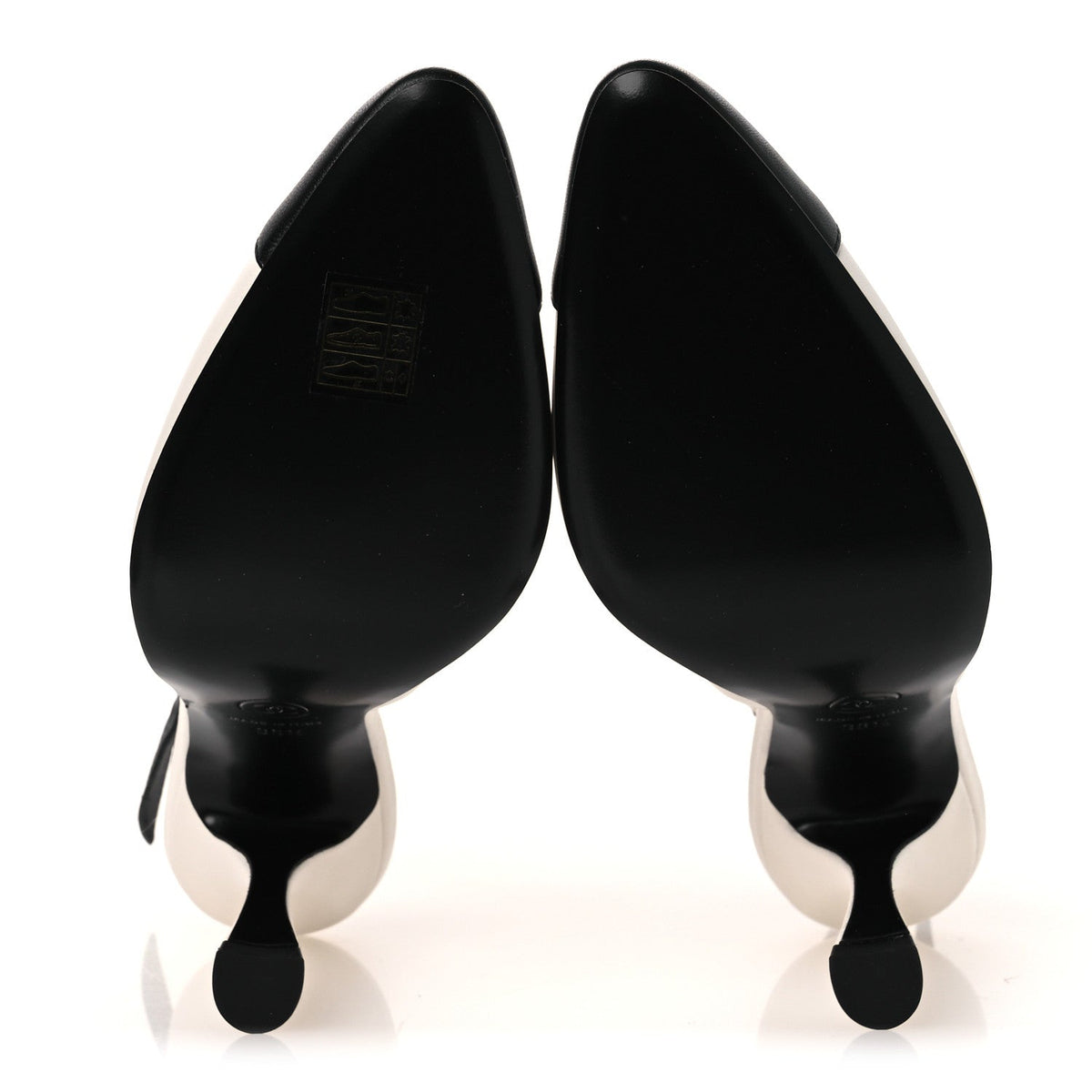 Lambskin Slingback Pumps 36.5 White Black
