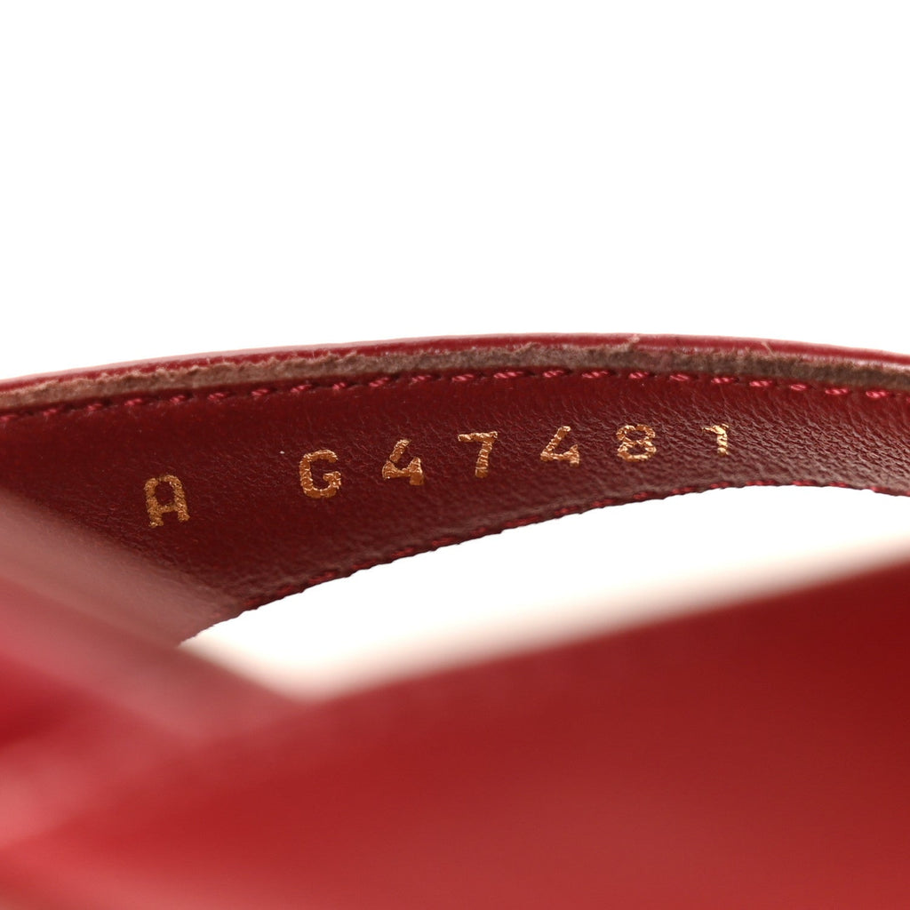 Lambskin CC Thong Sandals 37 Burgundy