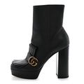 Malaga Kid GG Marmont Fringe Platform Ankle Boots 41 Black