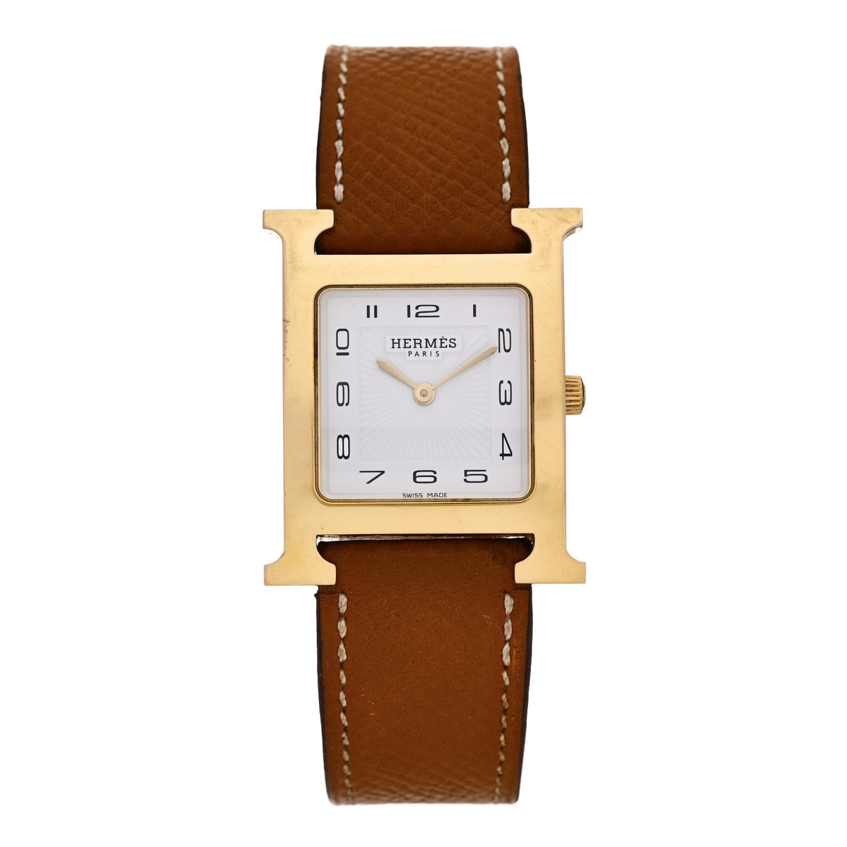 Stainless Steel Epsom 26mm Heure H Hour Quartz Watch Gold