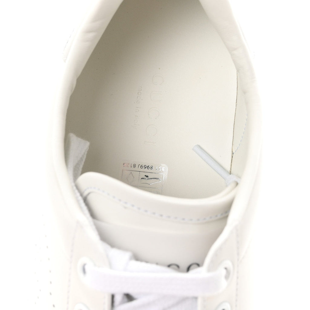 Calfskin Miro Soft Interlocking G Perforated Womens Ace Sneakers 38.5 White Grey Sky