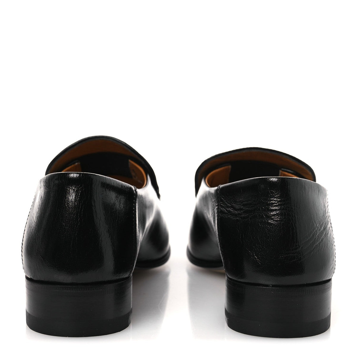 Goatskin Womens Horsebit Mid-Heel Loafers 36 Black