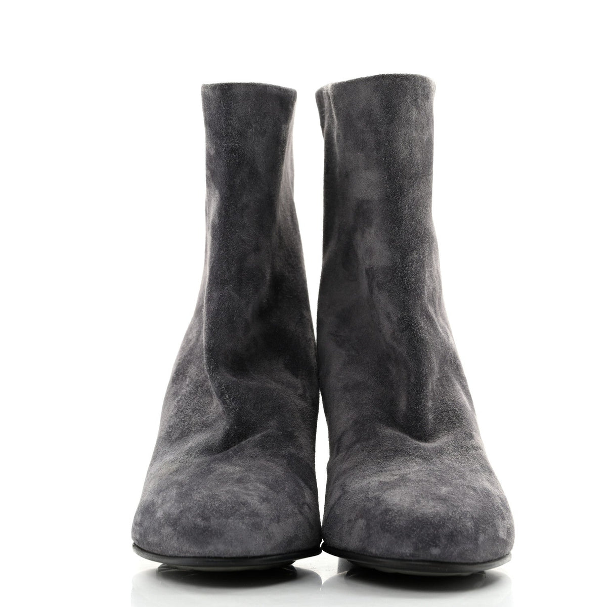 Suede Calfskin CC Short Boots 37.5 Grey