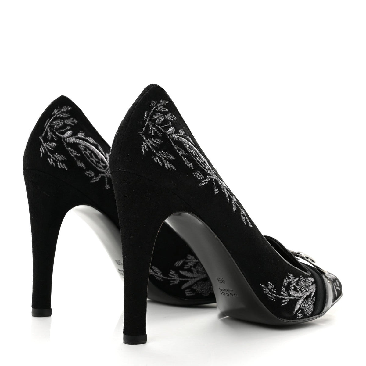 Suede Brocade Pumps 9 Black