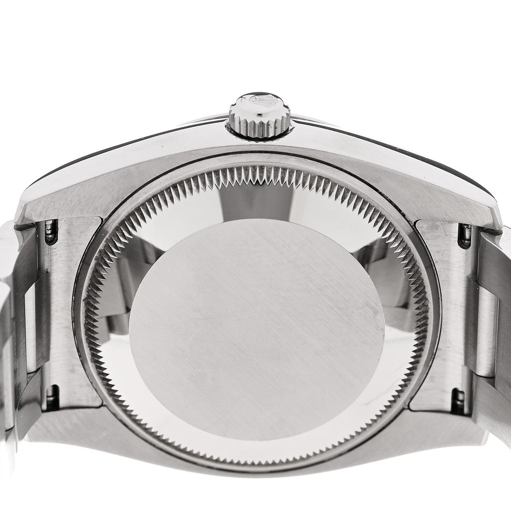 Stainless Steel 18K White Gold Diamond 34mm Oyster Perpetual Date Watch Black 115234