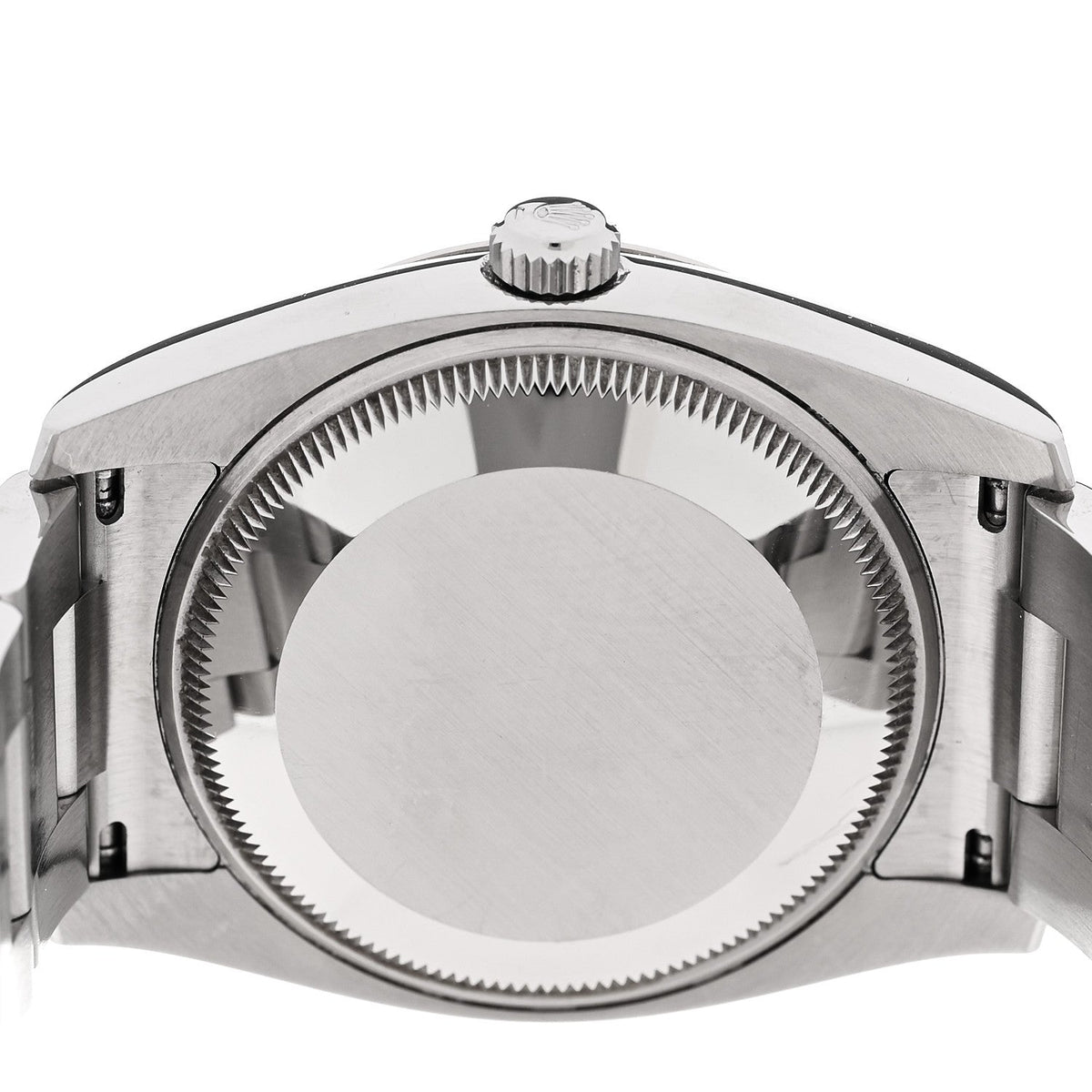 Stainless Steel 18K White Gold Diamond 34mm Oyster Perpetual Date Watch Black 115234