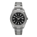 Stainless Steel 18K White Gold 41mm Oyster Perpetual Datejust Watch Black 116334