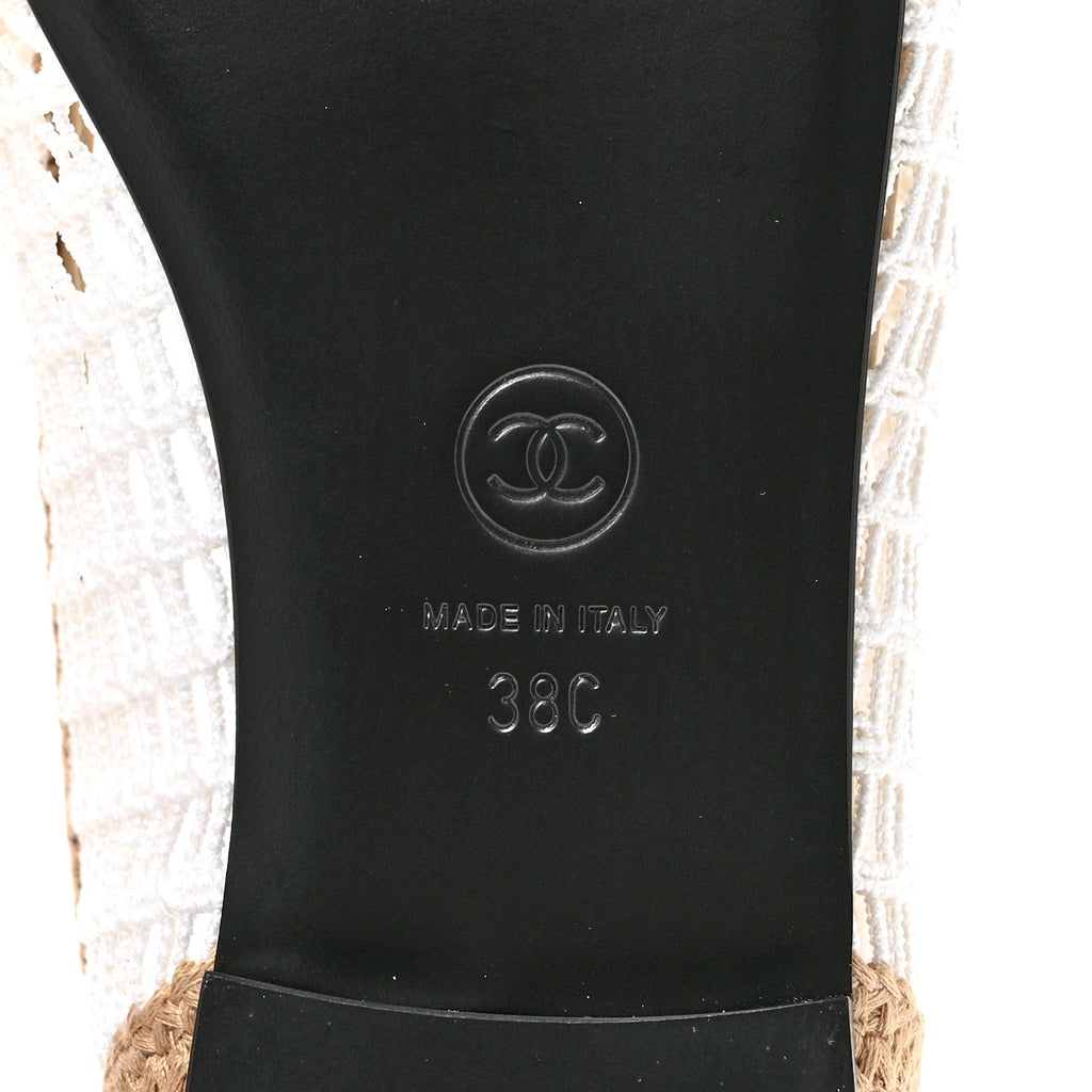 Raffia Cap Toe Ballerina Flats 38 White Beige