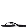 Suede Kidskin Strass CC Thong Sandals 36.5 Black