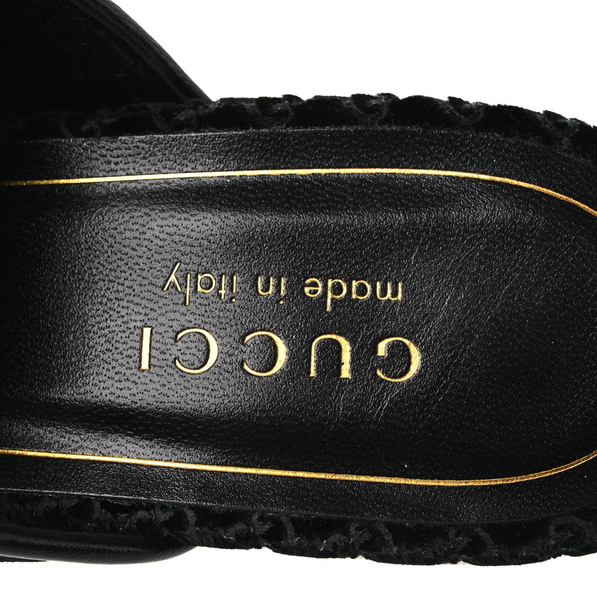 Velvet GG Monogram Womens Princetown Slippers 37.5 Black