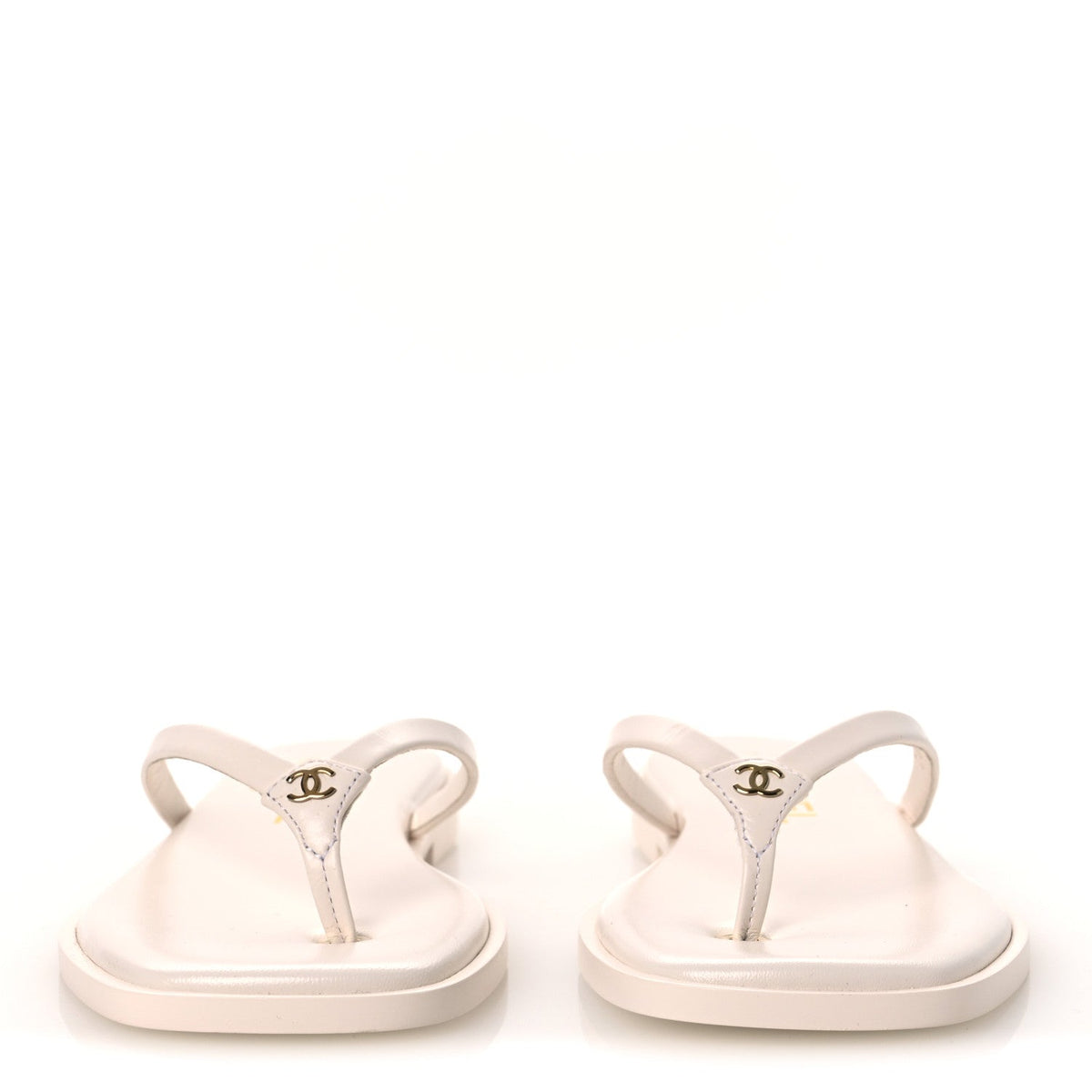 Goatskin CC Times Square Thong Sandals 35 White