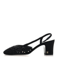Satin Braided Slingback Flats 39.5 Black