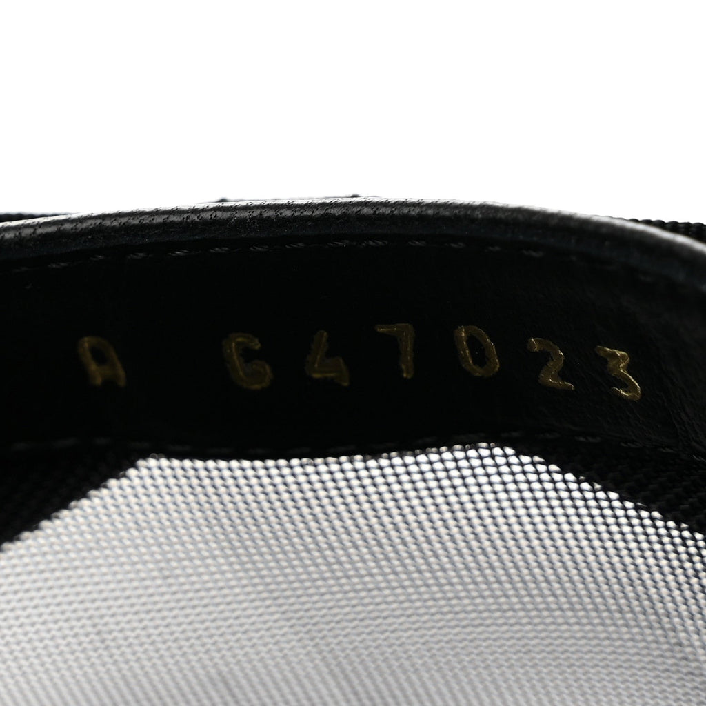 Mesh Lambskin CC Bow Mules 40 Black