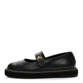 Crumpled Lambskin Cap Toe Chain CC Turnlock Mary Jane Flats 35 Black