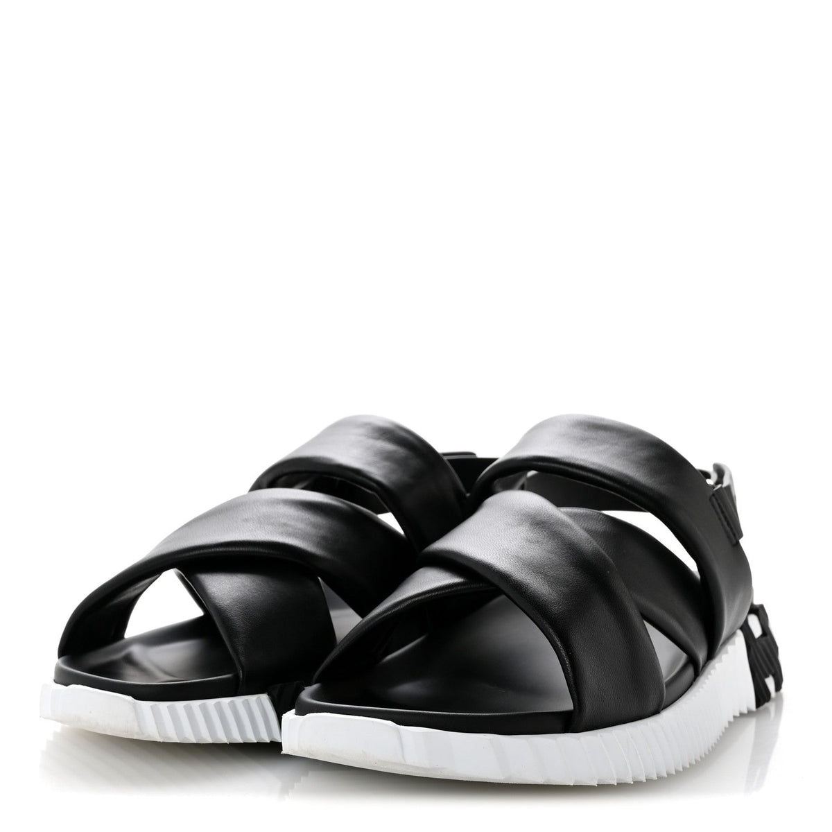 Calfskin Womens Electric Sandals 38.5 Black