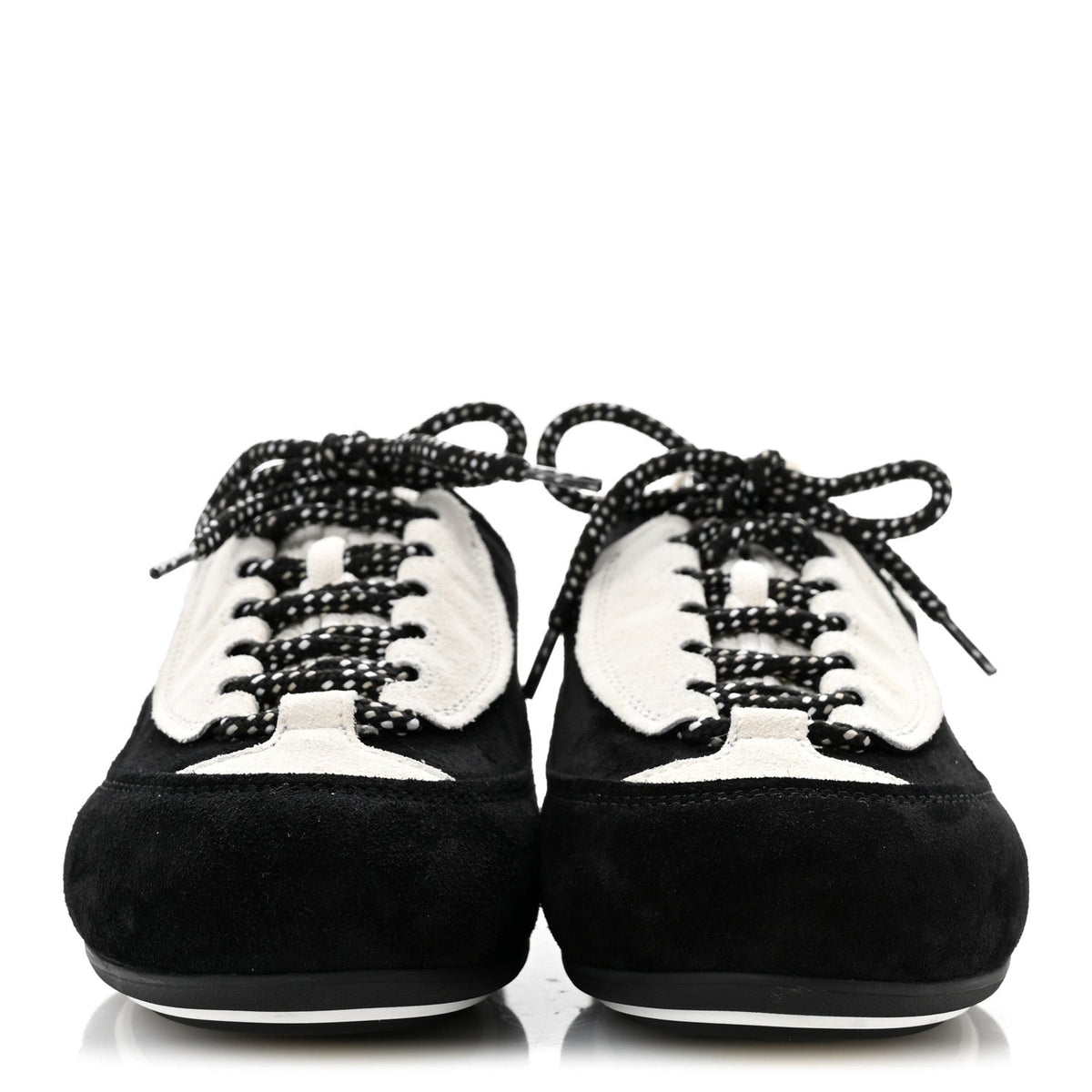 Velvet Calfskin Mixed Fibers Low Top CC Sneakers 37 Black