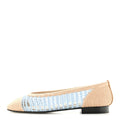 Raffia CC Cap Toe Ballerina Flats 35 Blue Beige