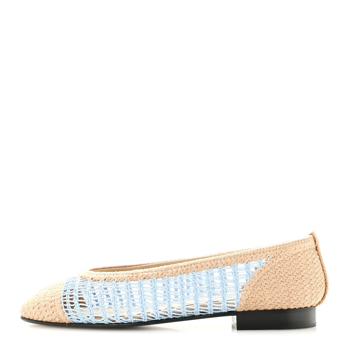 Raffia CC Cap Toe Ballerina Flats 35 Blue Beige
