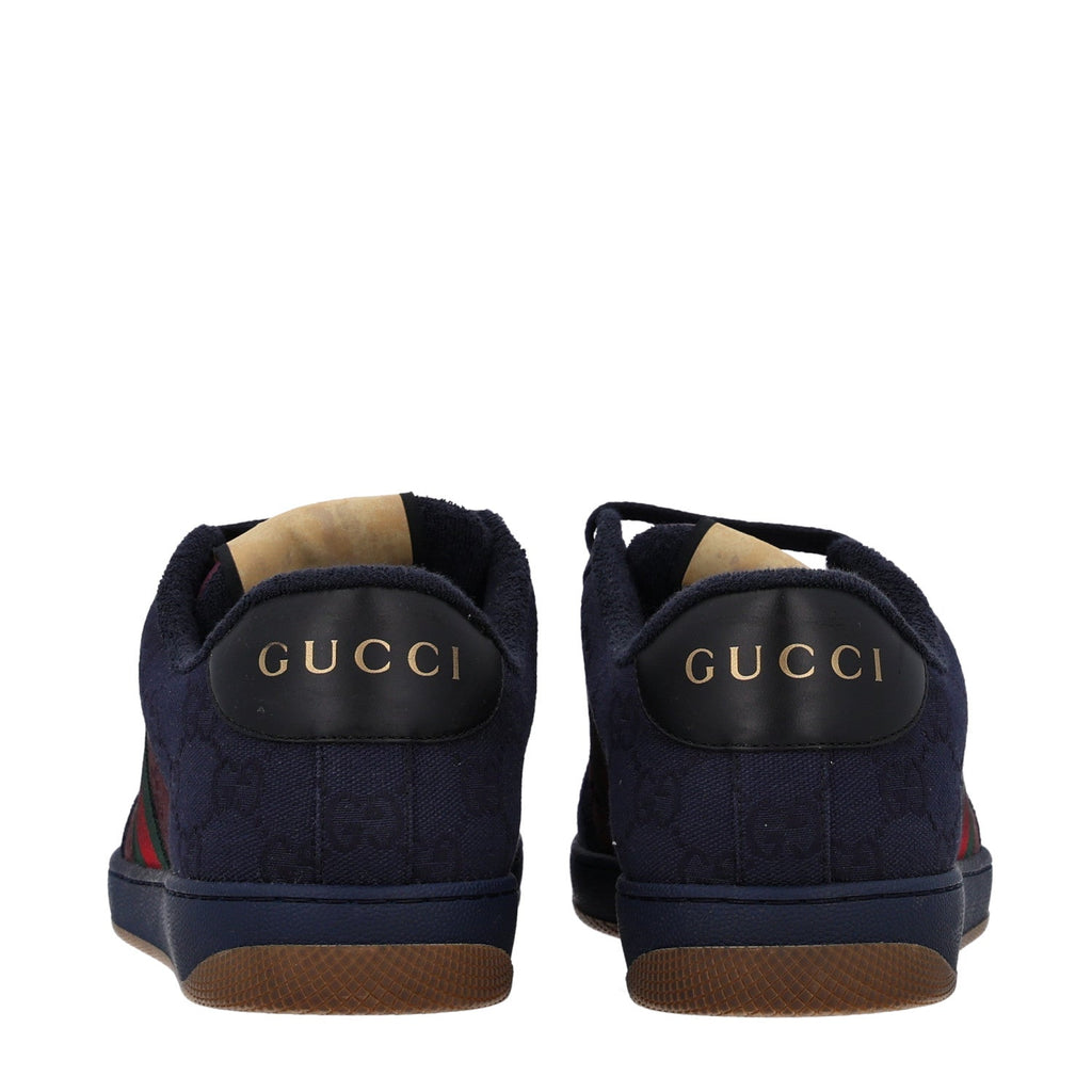New Canvas GG Web Mens Screener Sneakers 8 Burgundy Navy
