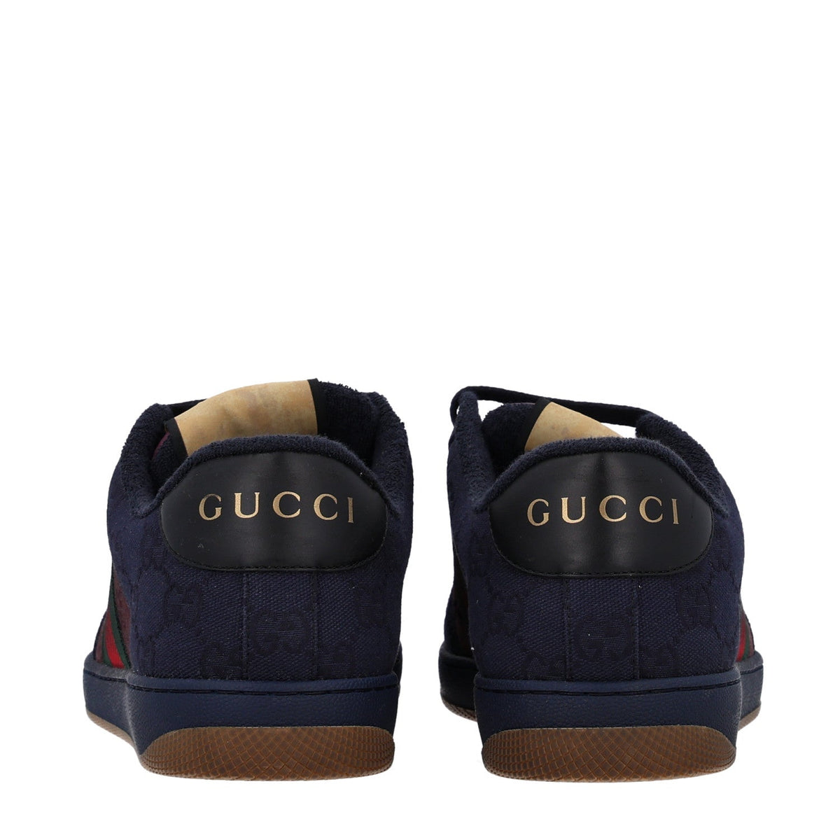 New Canvas GG Web Mens Screener Sneakers 8 Burgundy Navy
