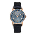 18K Rose Gold Alligator 38mm Code 11.59 Automatic Watch Blue 77410OR.OO.A344CR.01