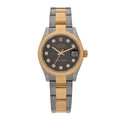 Stainless Steel 18K Yellow Gold Diamond 31mm Oyster Perpetual Datejust Watch Dark Grey 278273