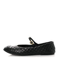 Lambskin Quilted Mary Jane Flats 38.5 Black