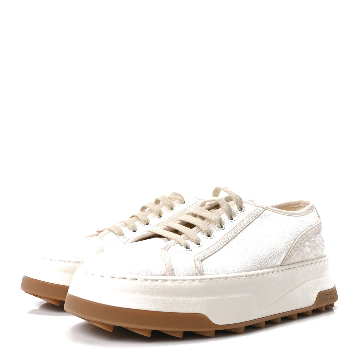 GG Monogram Mens 1977 Tennis Platform 52mm Sneakers 11 Great White Mystic White