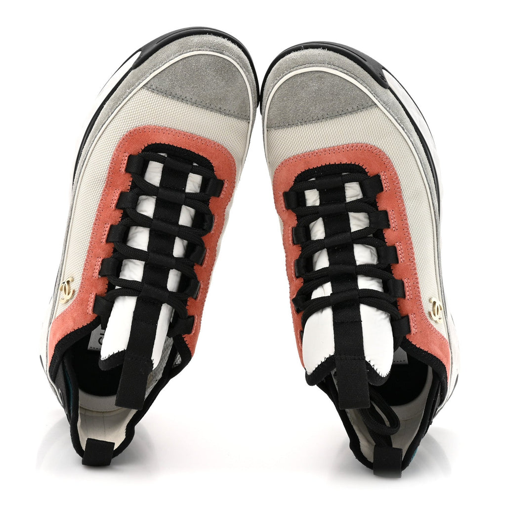 Fabric Suede CC Sneakers 39 White Light Grey Pink