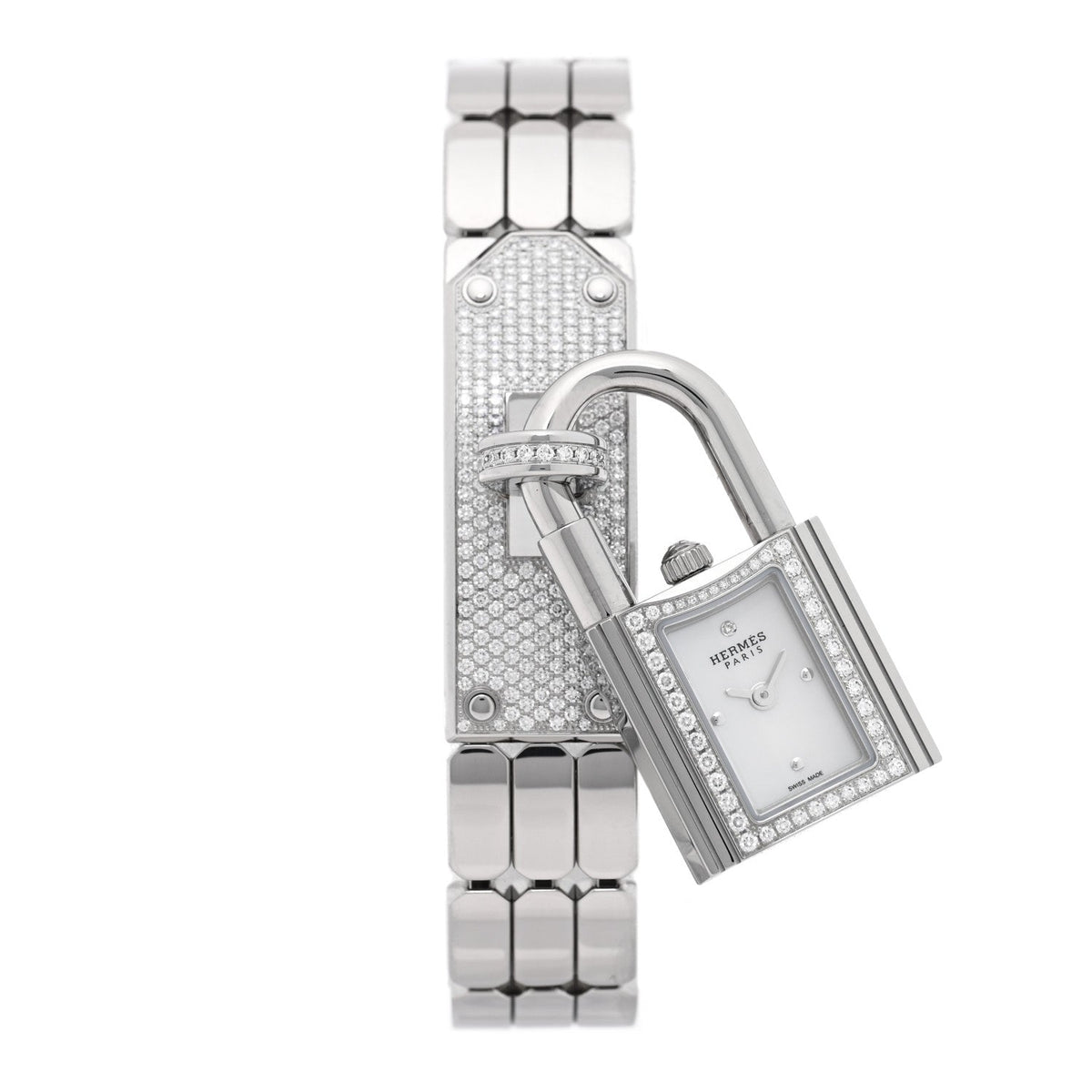 Stainless Steel Diamond Pave 16mm Kelly Quartz Watch