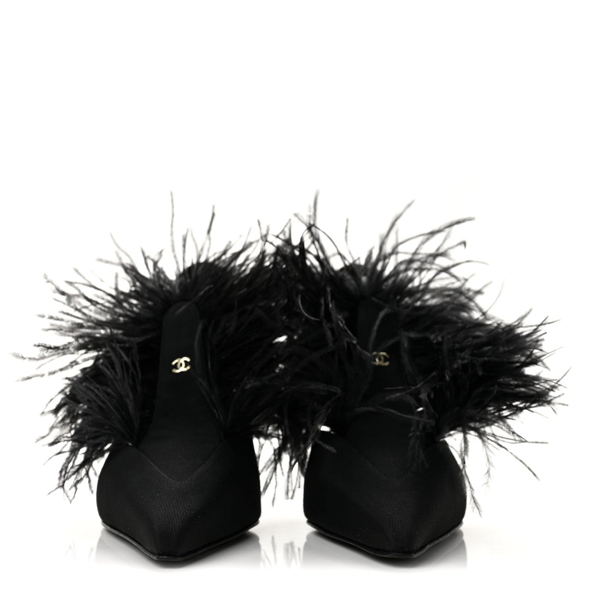 Grosgrain Feather Mary Jane Pumps 38 Black