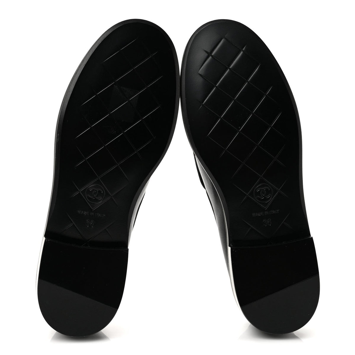 Lambskin Quilted CC Turnlock Loafers 36 Black