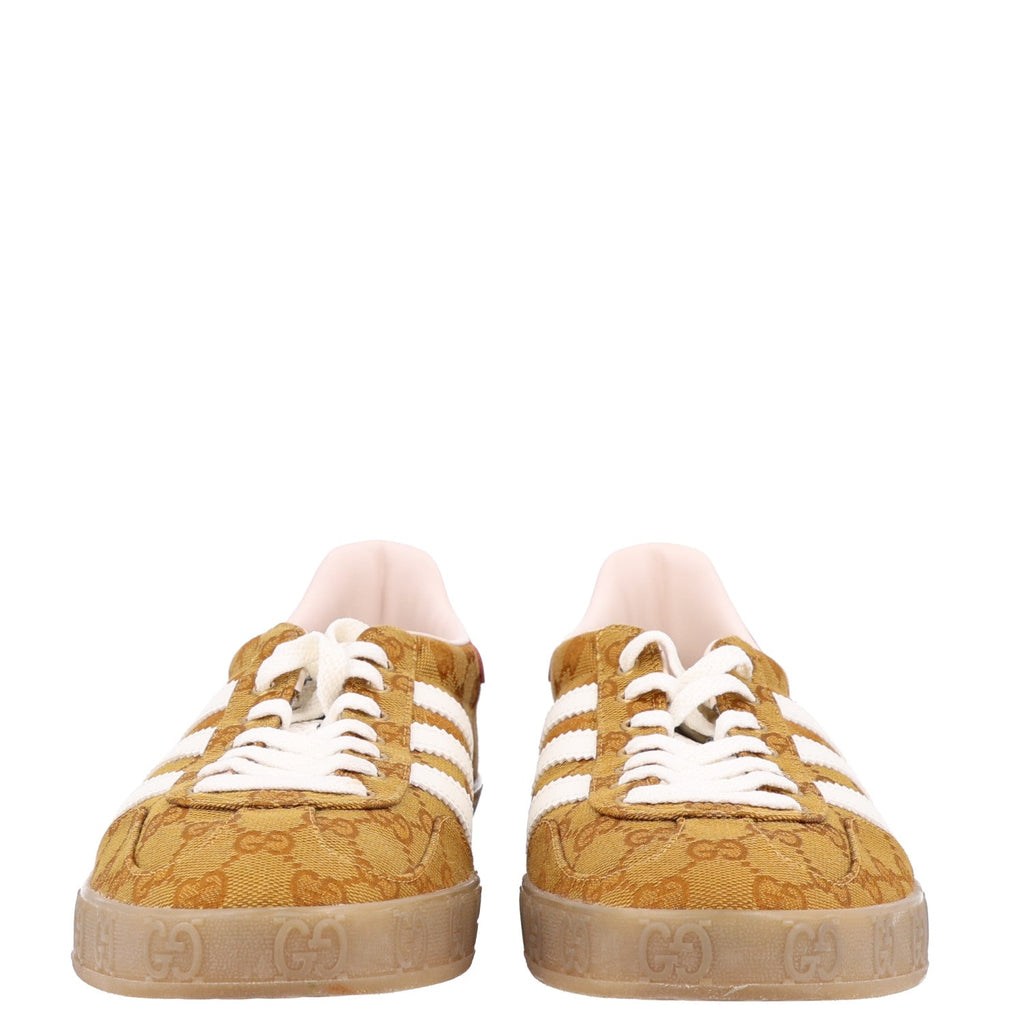 X ADIDAS Vintage GG Monogram Mens Gazelle Sneakers 11.5 Mid Natural Nut Off White
