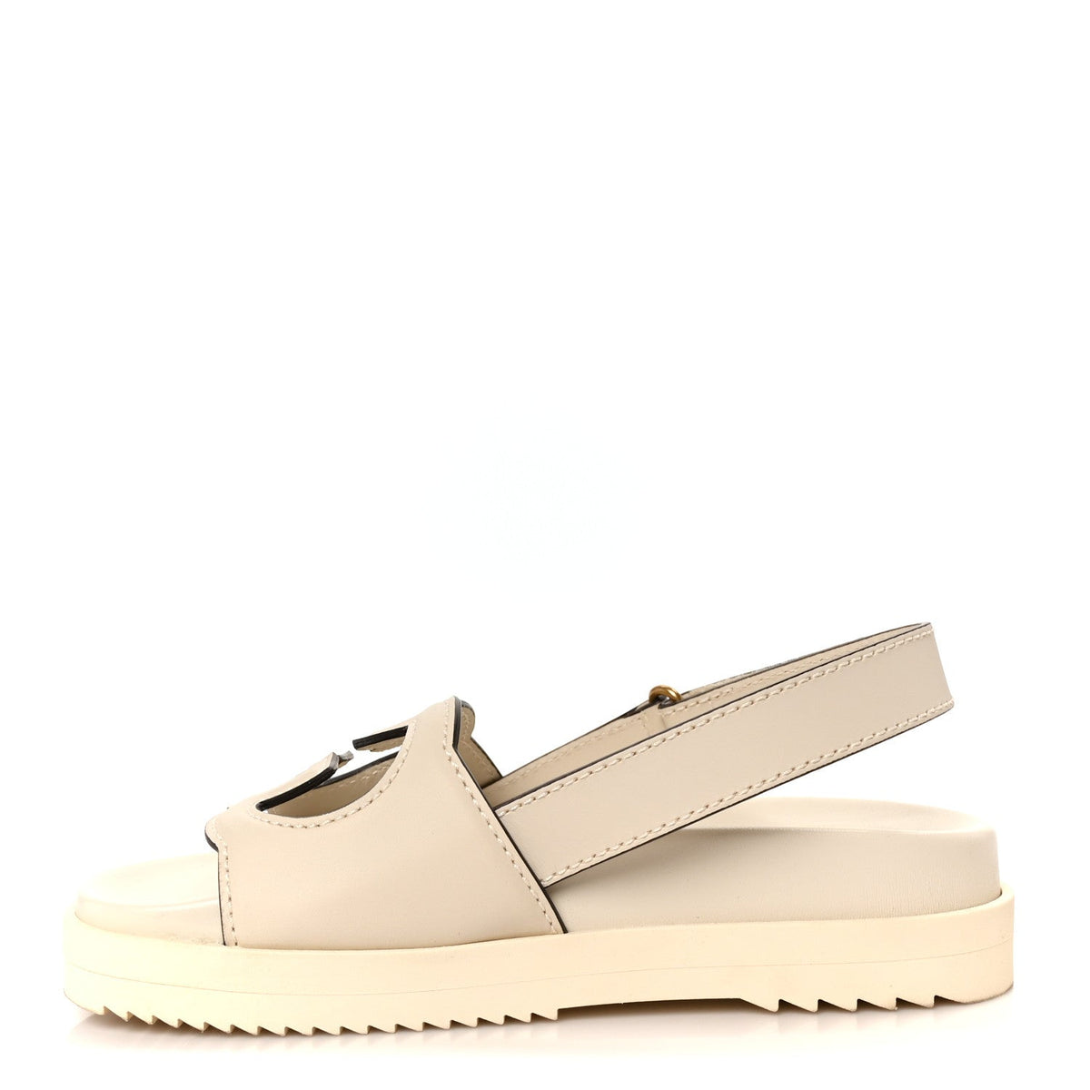 Cosmos Softy Calfskin Interlocking G Slingback Sandals 35.5 Mystic White
