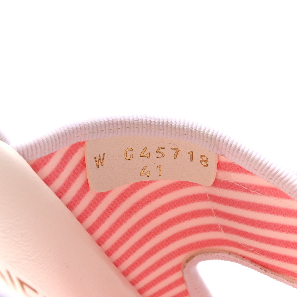 Printed Cotton Velcro Dad Flat Mules 41 White Pink