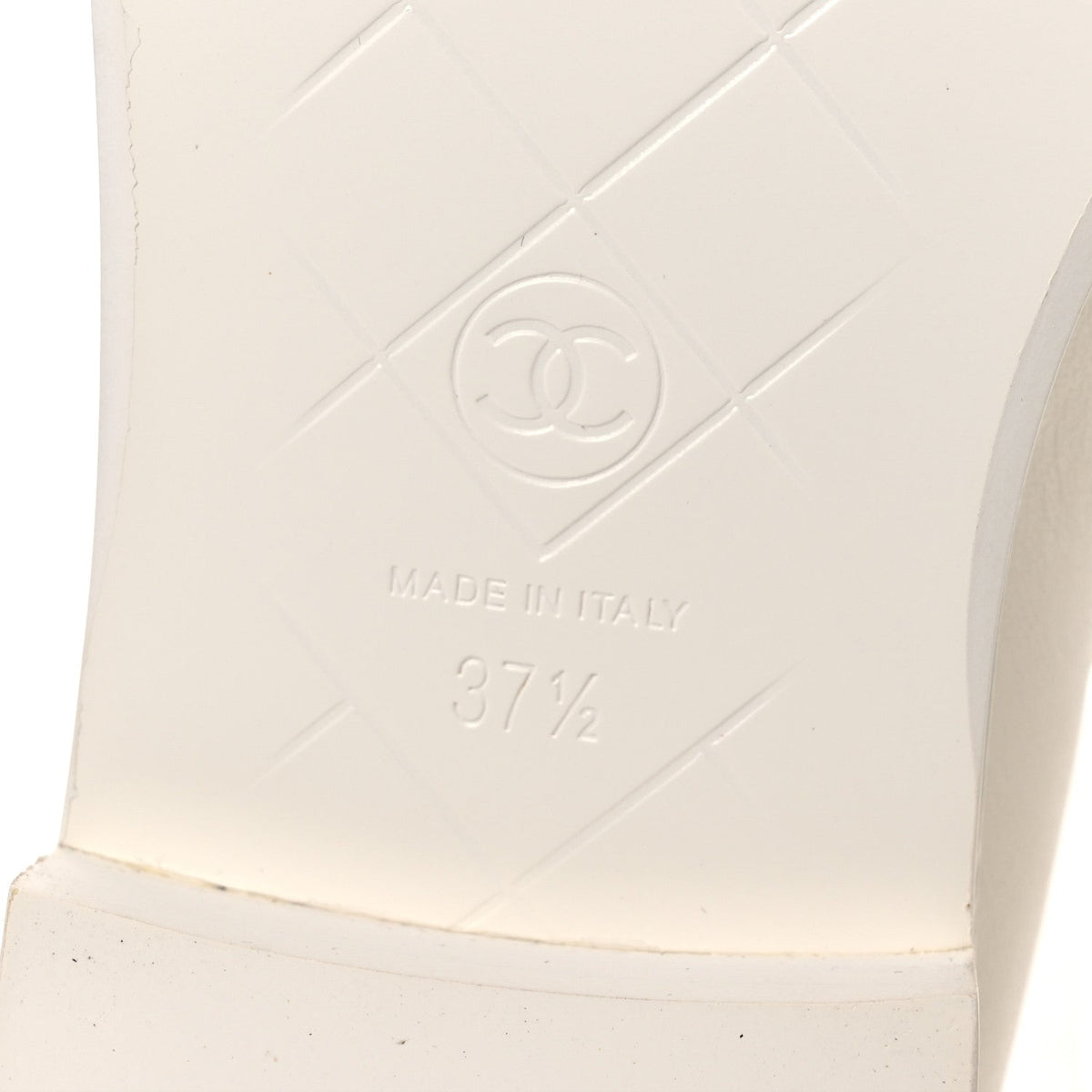 Shiny Lambskin Quilted CC Turnlock Loafers 37.5 White