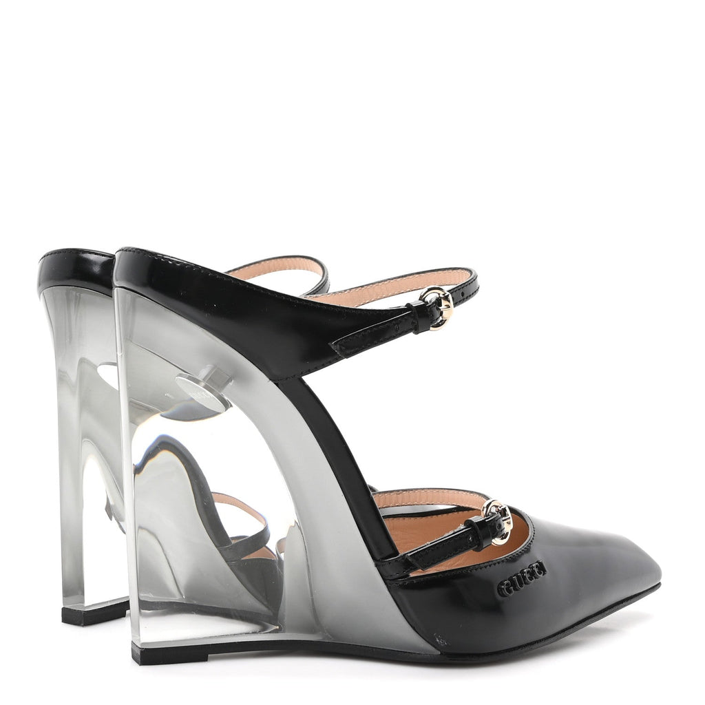 Regent Calfskin Wedge Mules 36 Black