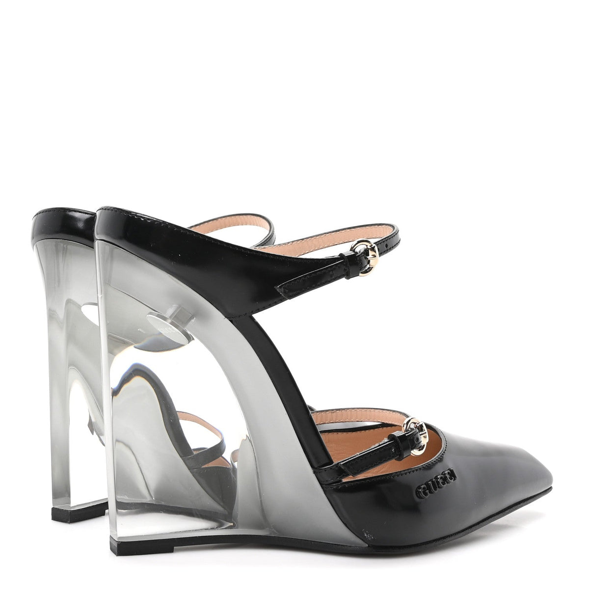 Regent Calfskin Wedge Mules 36 Black