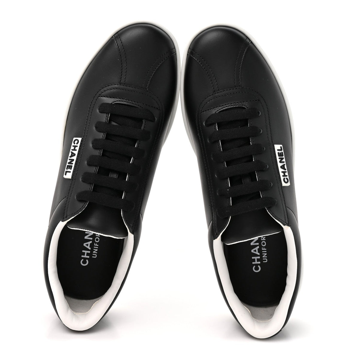 Calfskin CC Uniform Womens Sneakers 38 Black