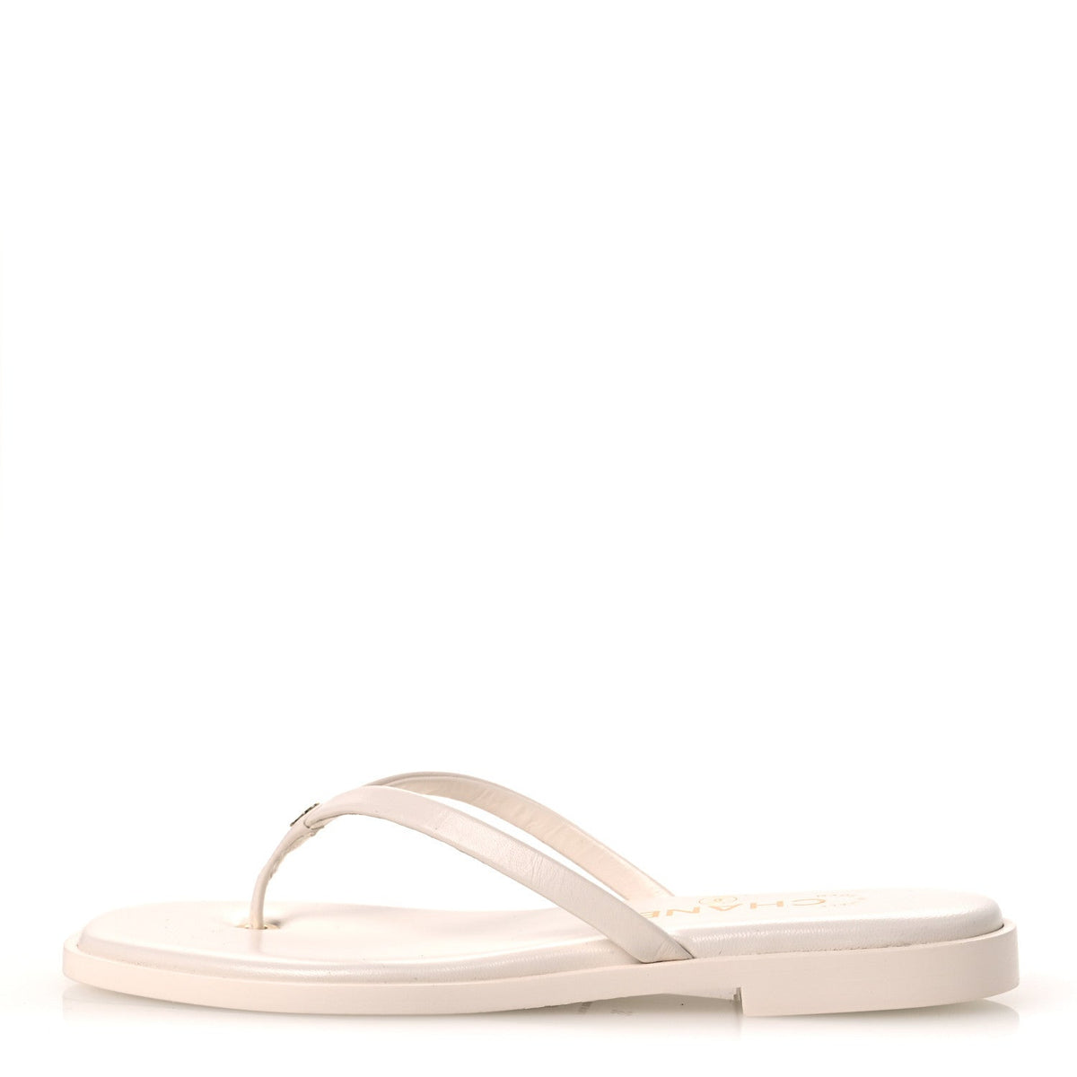 Goatskin CC Times Square Thong Sandals 35 White