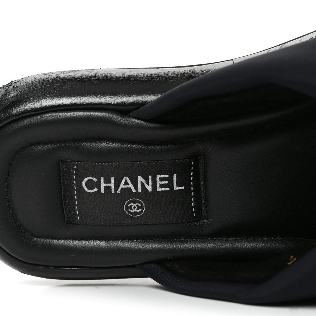 Fabric CC Mules Sandals 38 Black
