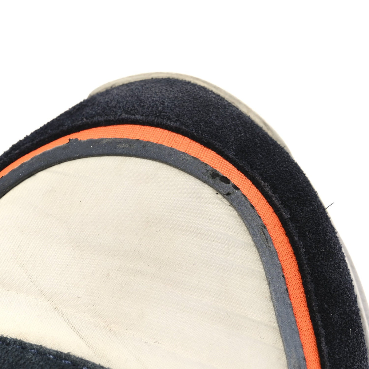 Nylon Calfskin Suede CC Womens Sneakers 35.5 Navy White Orange Black