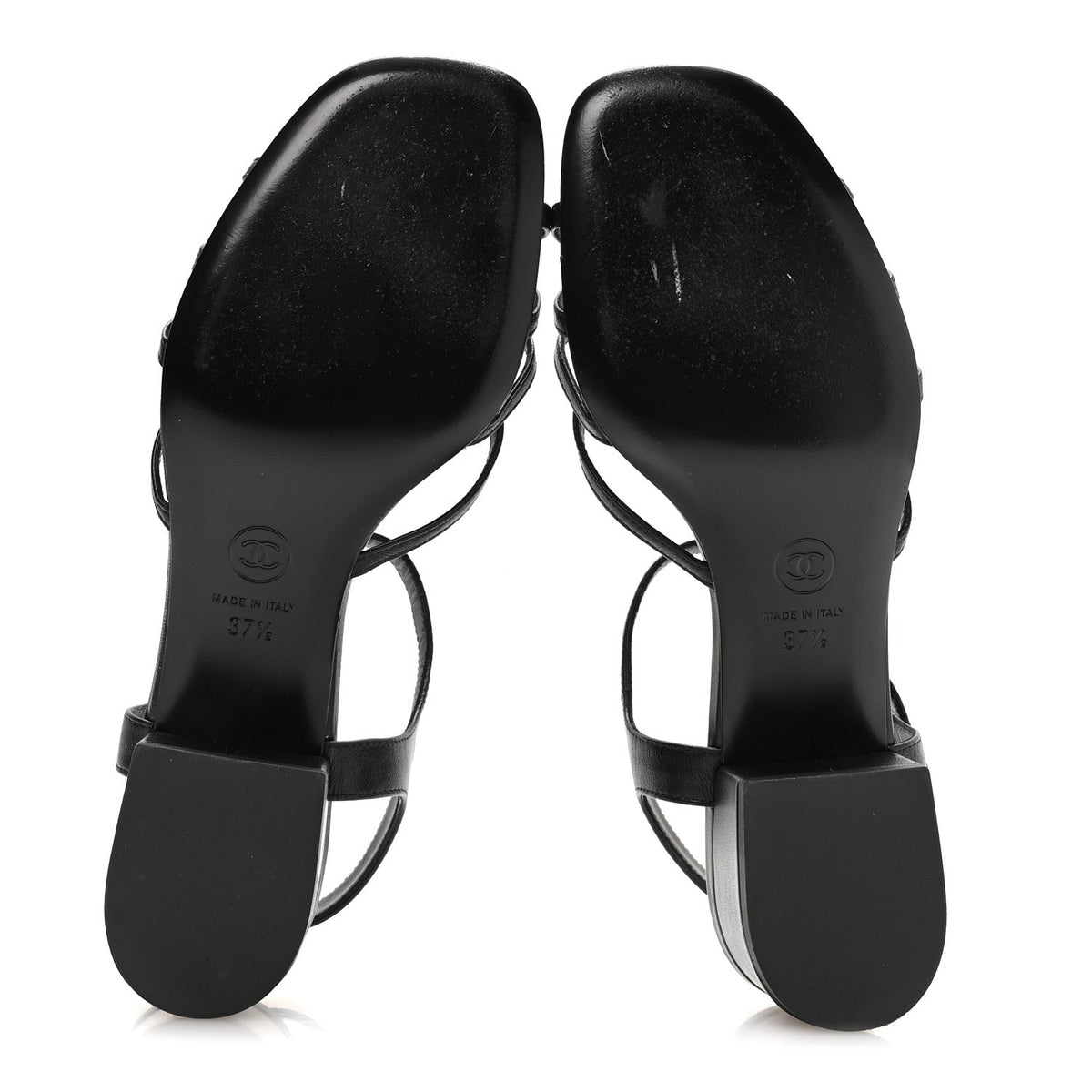 Lambskin Crystal CC Sandals 37.5 White