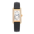 18K Yellow Gold Alligator Diamond Bezel 19mm Tank Americaine Quartz Watch