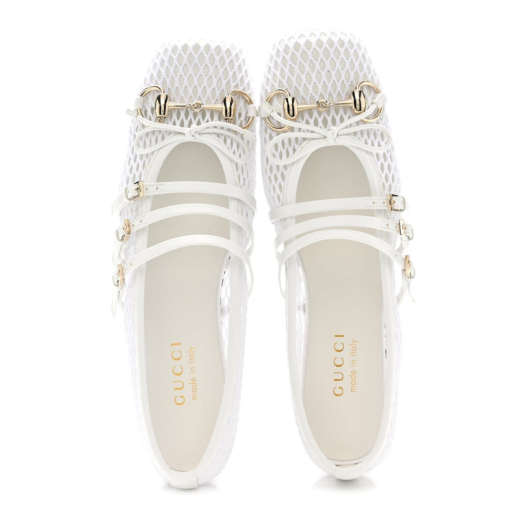 Video Net Nappa Horsebit Ballerina Flats 37 Great White