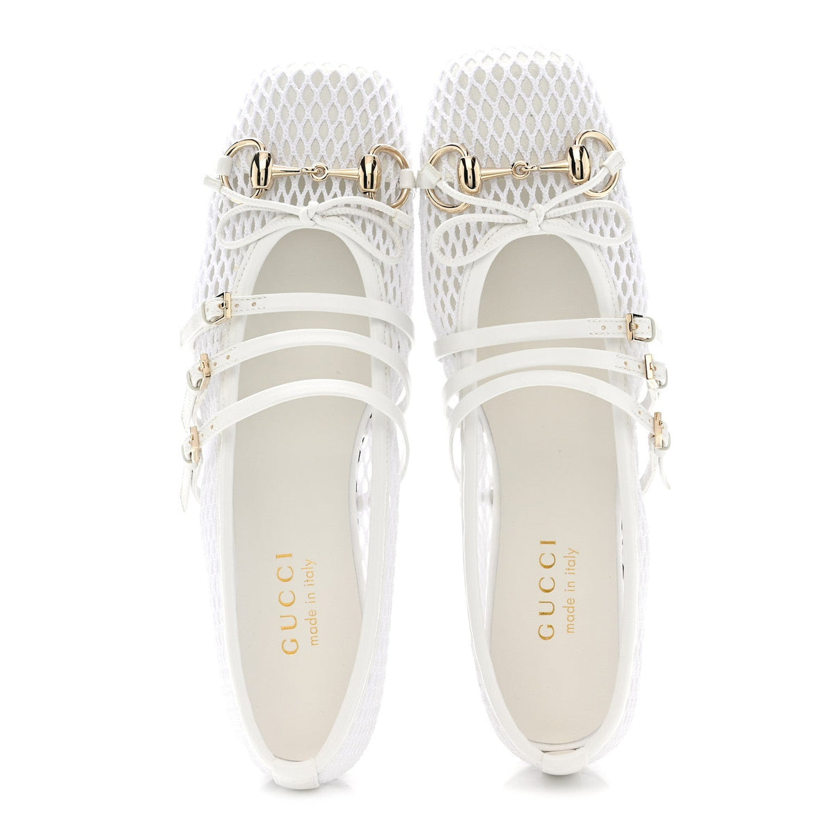 Video Net Nappa Horsebit Ballerina Flats 37 Great White